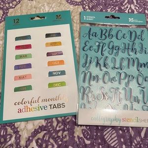 Bundle! EC Monthly tabs & calligraphy stencil